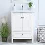 1_Aqua 24" Wide White 2-Door Single Sink Bathroom Vanity