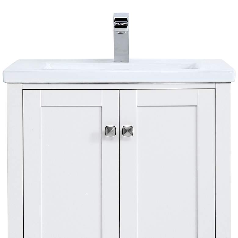 Image 3 Aqua 24" Wide White 2-Door Single Sink Bathroom Vanity more views