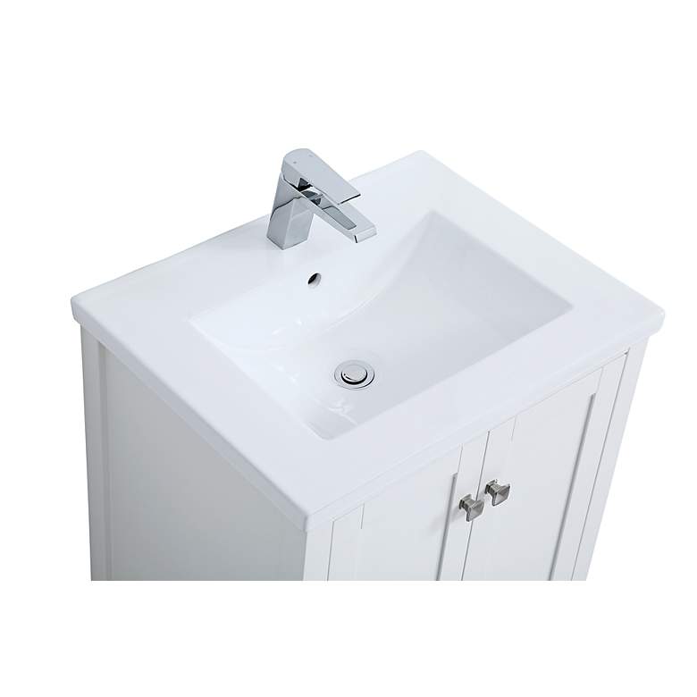 Image 4 Aqua 24" Wide White 2-Door Single Sink Bathroom Vanity more views