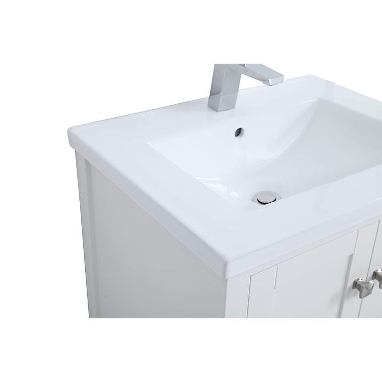Image 5 Aqua 24" Wide White 2-Door Single Sink Bathroom Vanity more views