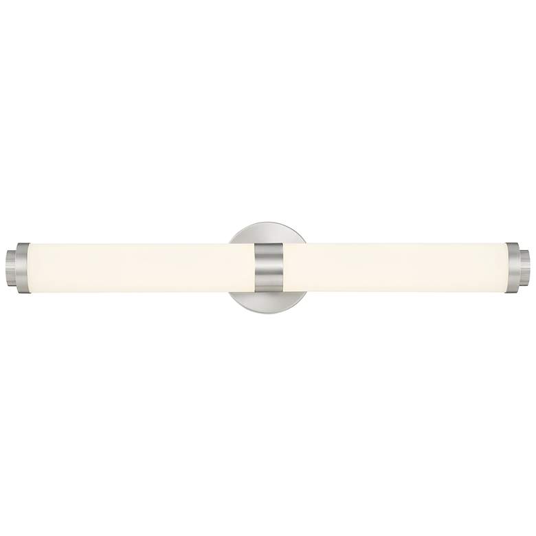 Image 2 Aqua 25 1/4 inch Wide Brushed Steel Metal Bar LED Bath Light