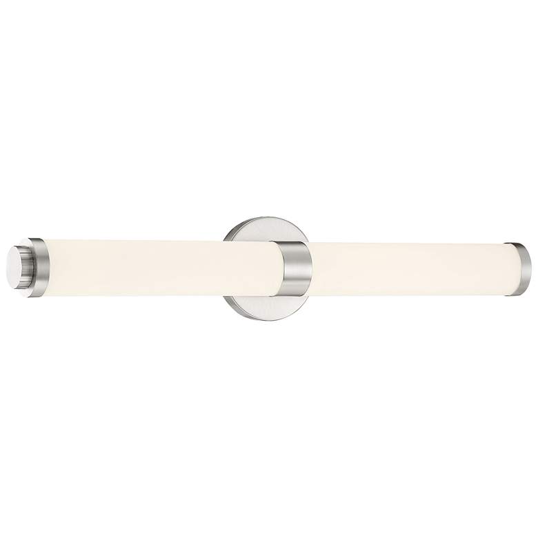 Image 4 Aqua 25 1/4" Wide Brushed Steel Metal Bar LED Bath Light more views