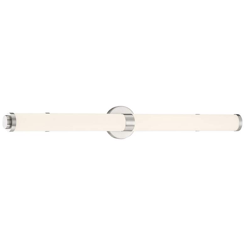 Image 2 Aqua 37 1/4" Wide Brushed Steel Metal Bar LED Bath Light