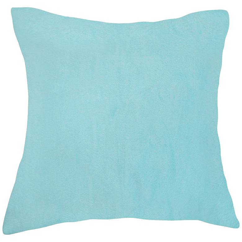 Image 1 Aqua Blue Bamboo Velvet 18 inch Square Throw Pillow