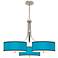 Aqua Giclee 36" Wide Triple Large Contemporary Chandelier
