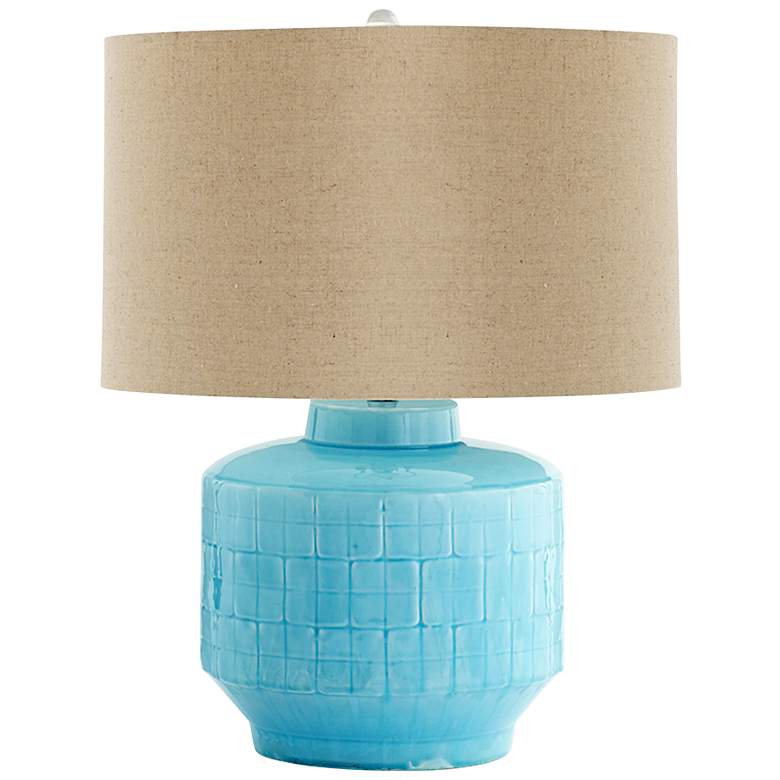 Image 1 Aqua Glow Turquoise Ceramic Table Lamp