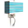 Aqua Horizontal Stripe LED Reading Light Plug-In Sconce