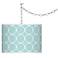 Aqua Interlace Giclee Plug-In Swag Chandelier