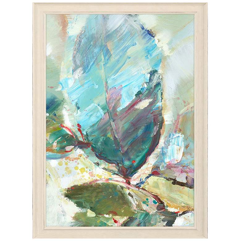 Image 1 Aqua Leaf II 28"W x 40"H Framed Art