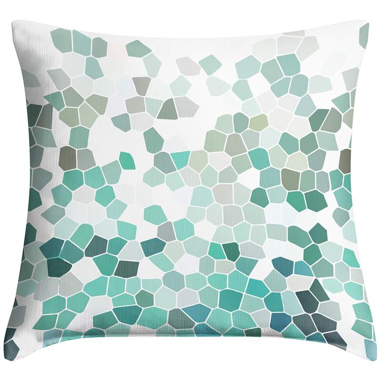 Image 1 Aqua Mosaic 18 inch Square Throw Pillow