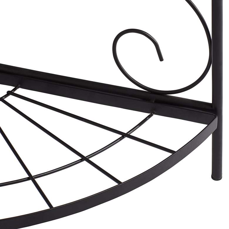 Image 4 Aqua Mosaic 30 inch High Black Iron Three Shelf Plant Stand more views