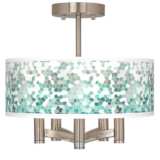 Aqua Mosaic Ava 5-Light Nickel Ceiling Light