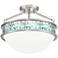Aqua Mosaic Banded 16" Wide Brushed Nickel Ceiling Light