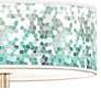 Aqua Mosaic Giclee 14" Wide Ceiling Light