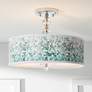 Aqua Mosaic Giclee 16" Wide Semi-Flush Ceiling Light