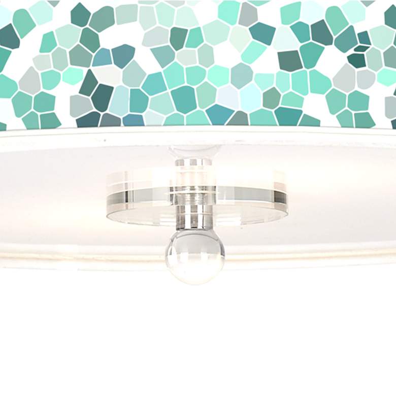 Image 4 Aqua Mosaic Giclee 16" Wide Semi-Flush Ceiling Light more views