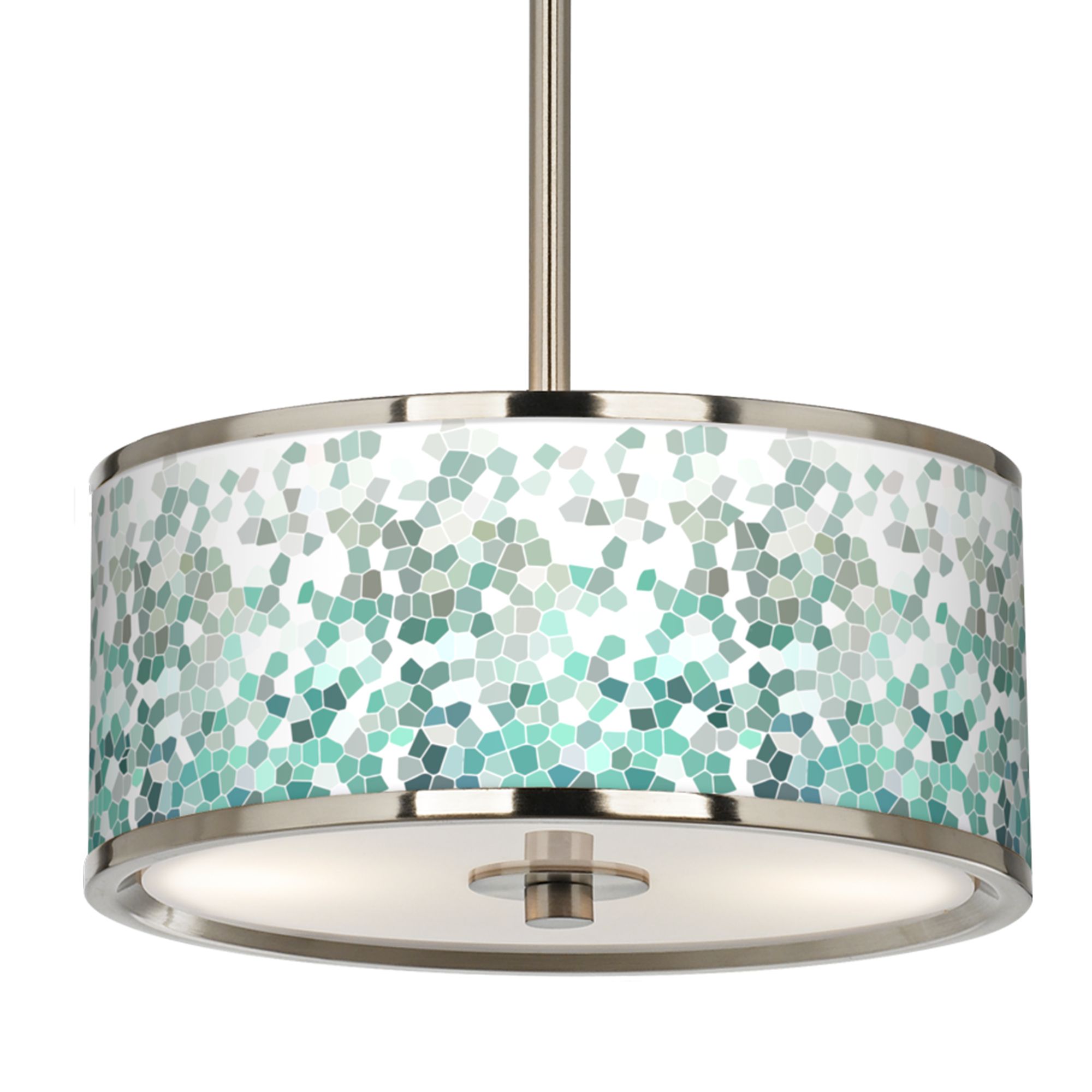 Image 3 Aqua Mosaic Giclee Glow 10 1/4" Wide Mini Pendant more views