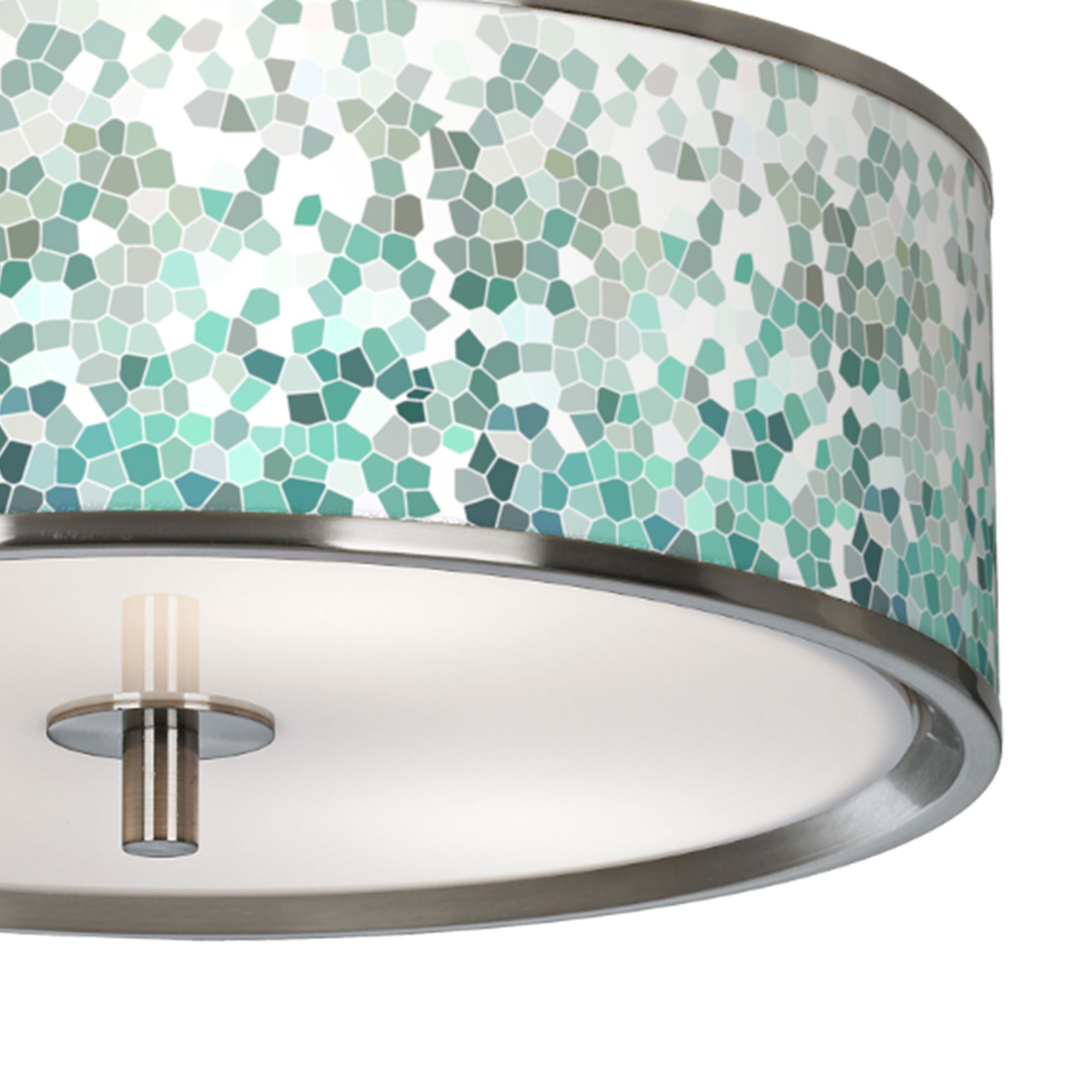 Image 3 Aqua Mosaic Giclee Glow 14" Wide Ceiling Light more views