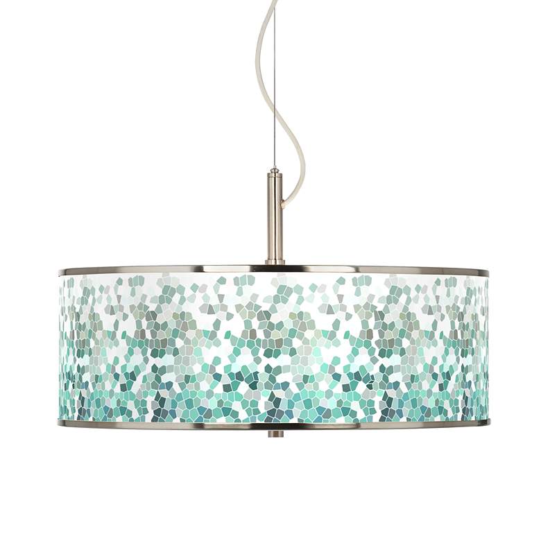 Image 1 Aqua Mosaic Giclee Glow 20 inch Wide Pendant Light