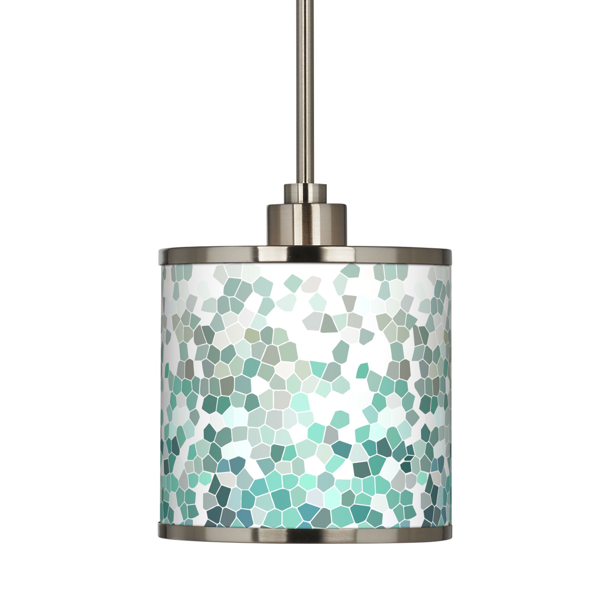Image 3 Aqua Mosaic Giclee Glow Mini Pendant Light more views