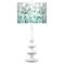 Aqua Mosaic Giclee Paley White Table Lamp