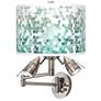 Aqua Mosaic Giclee Plug-In Swing Arm Wall Lamp