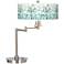 Aqua Mosaic Giclee Shade LED Modern Swing Arm Desk Lamp