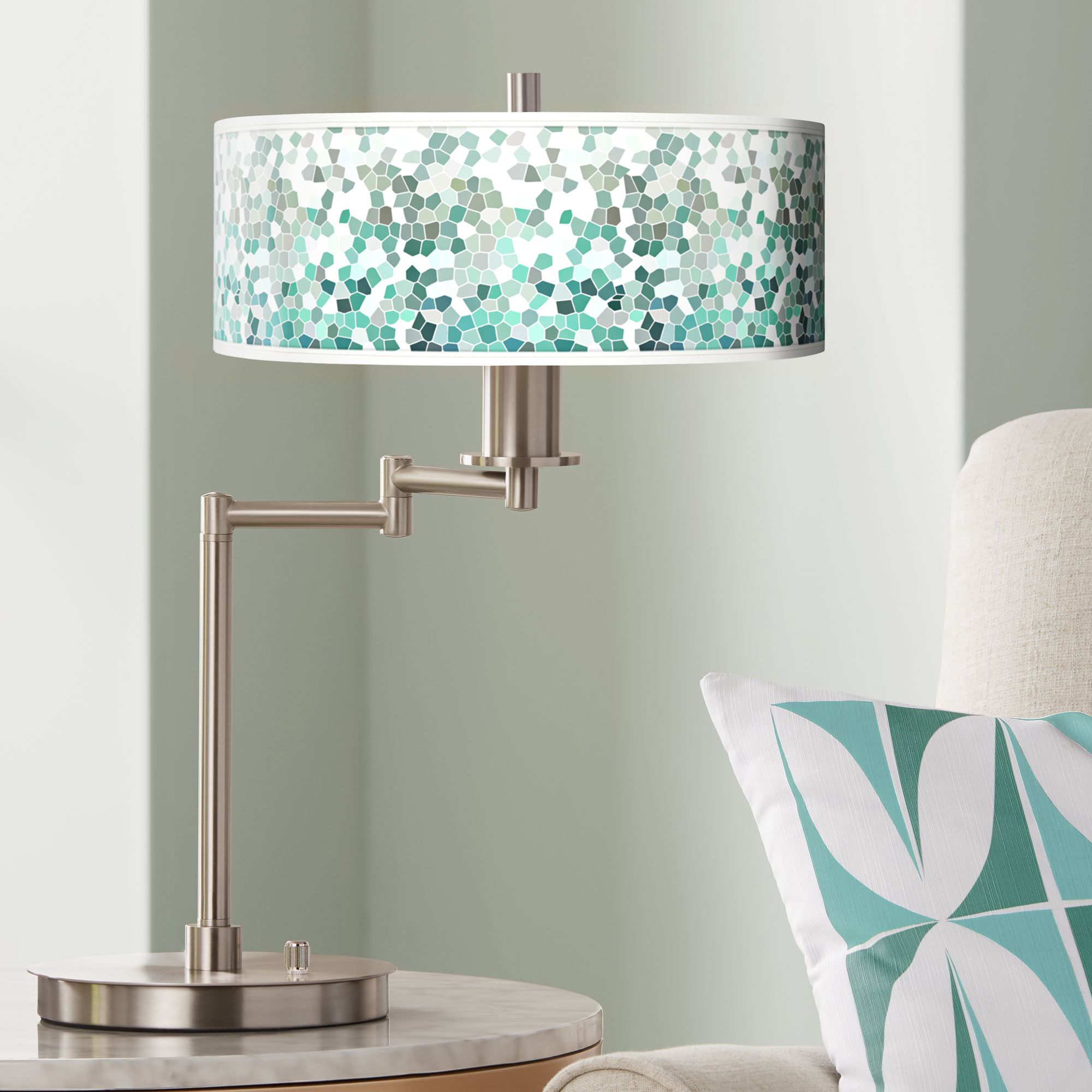 aqua mosaic floor lamp