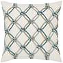 Aqua Rope 20" Square Indoor-Outdoor Decorative Pillow