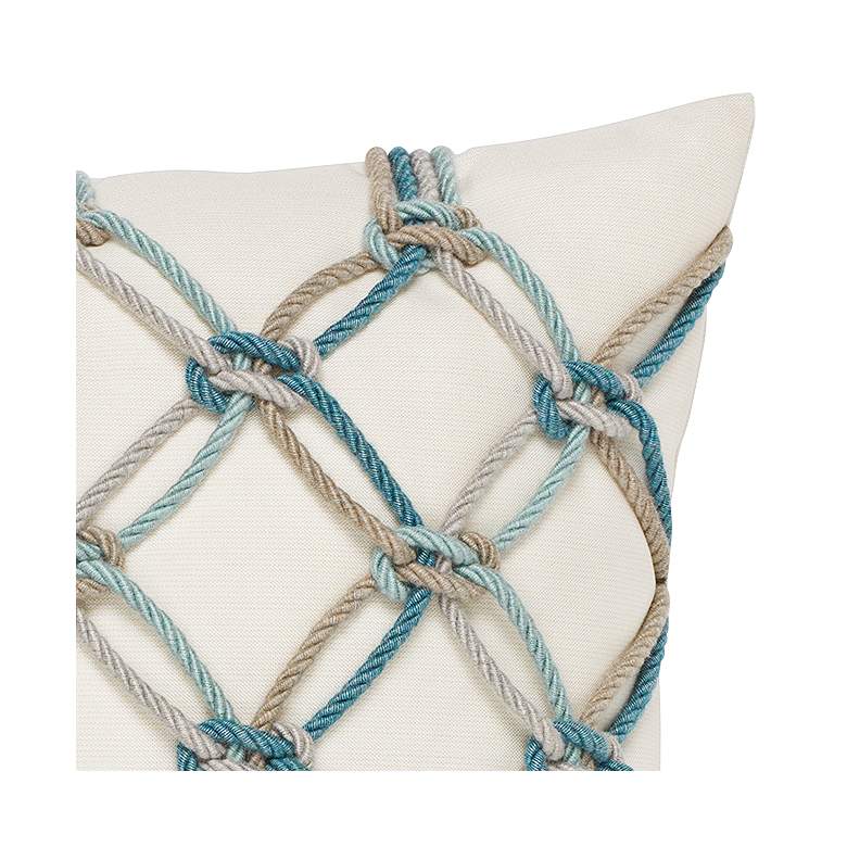 Aqua Rope 20&quot; Square Indoor-Outdoor Decorative Pillow more views