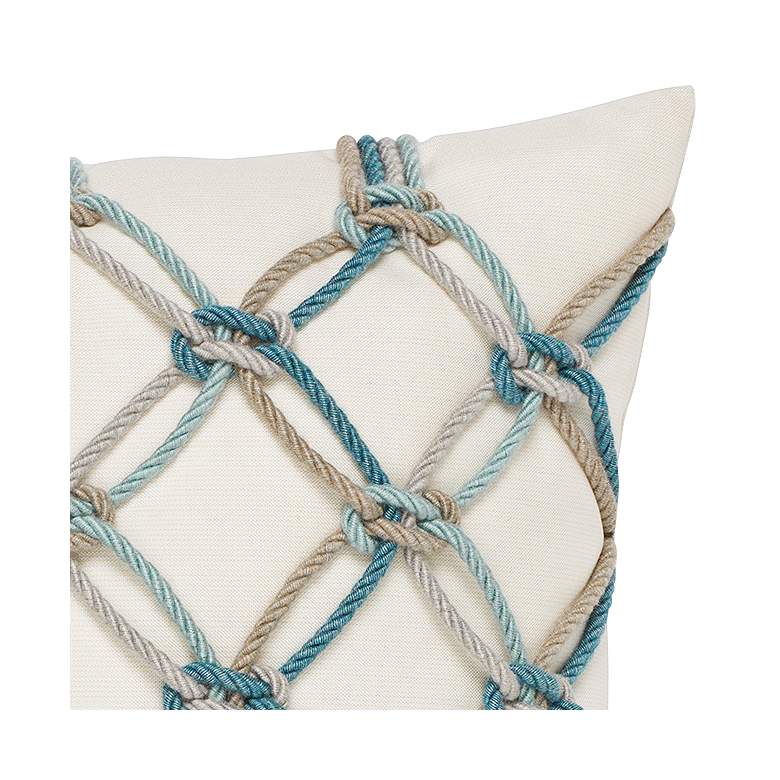 Image 2 Aqua Rope 20" Square Indoor-Outdoor Decorative Pillow more views