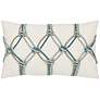 Aqua Rope 20" x 12" Lumbar Indoor-Outdoor Decorative Pillow