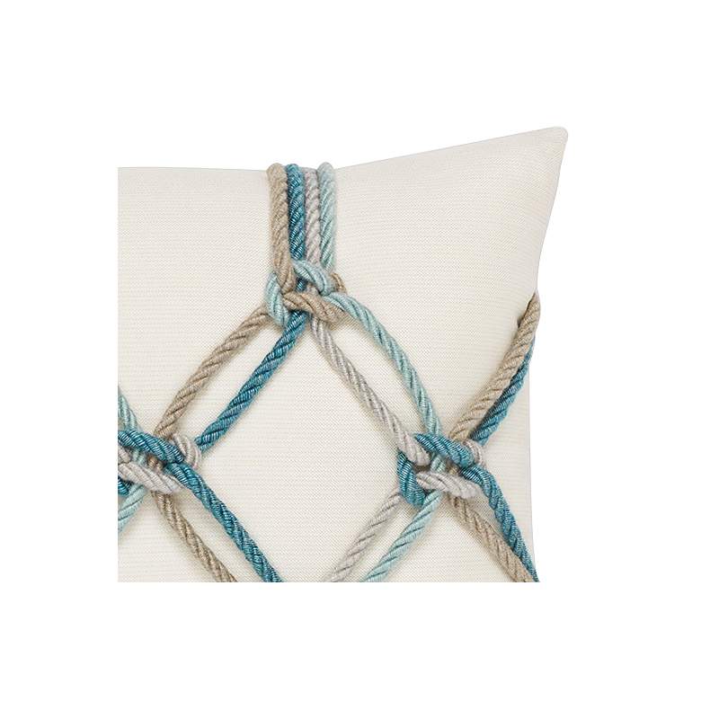 Image 2 Aqua Rope 20" x 12" Lumbar Indoor-Outdoor Decorative Pillow more views