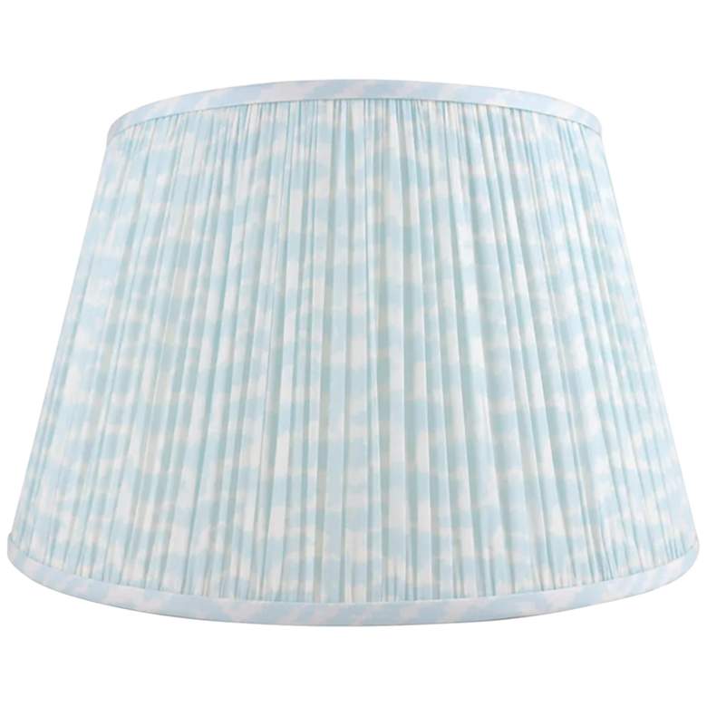 Image 1 Aqua Sierra Print Pleated Empire Lamp Shade 8x12x8 (Spider)