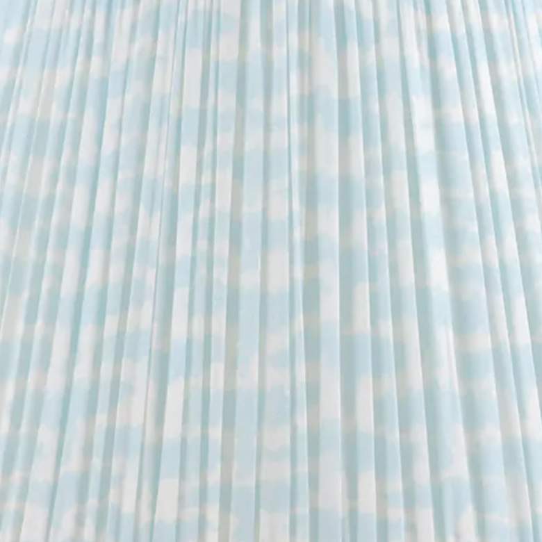 Image 2 Aqua Sierra Print Pleated Empire Lamp Shade 8x12x8 (Spider) more views