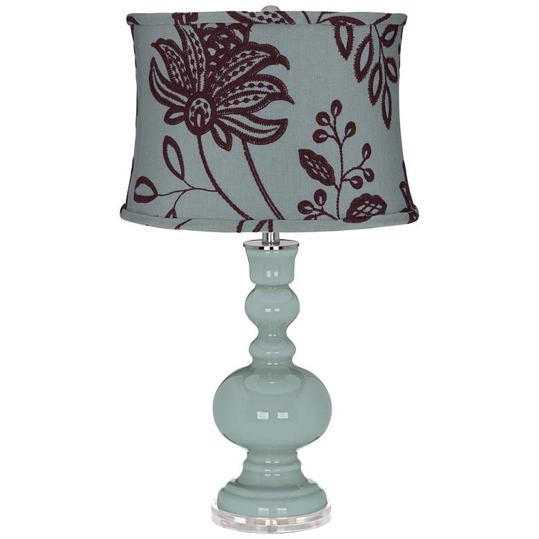 Image 1 Aqua-Sphere Apothecary Table Lamp w/ Wine Flowers Shade