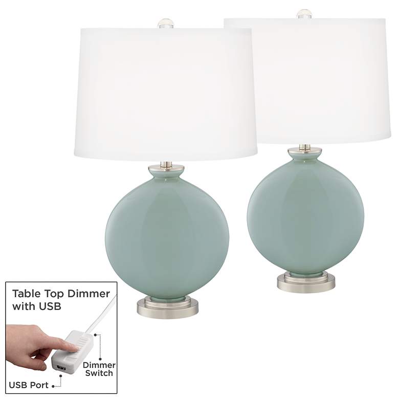Image 1 Aqua-Sphere Carrie Table Lamp Set of 2 with Dimmers