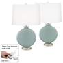 Aqua-Sphere Carrie Table Lamp Set of 2 with Dimmers