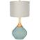 Aqua-Sphere Cream Pleated Drum Shade Wexler Table Lamp