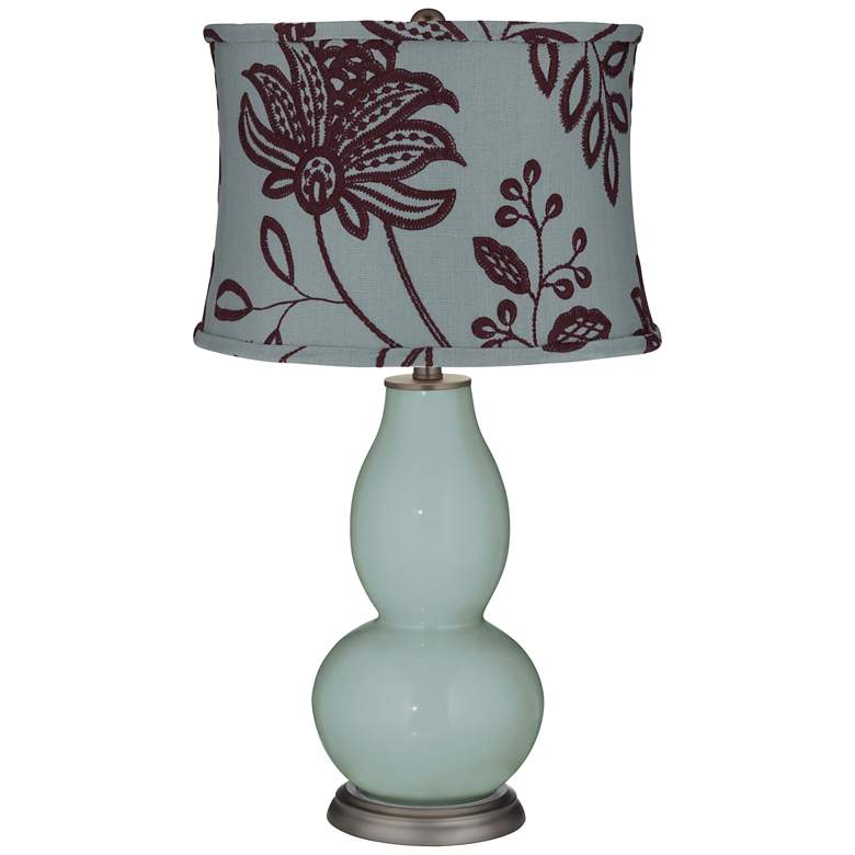Image 1 Aqua-Sphere Double Gourd Table Lamp w/ Wine Flowers Shade