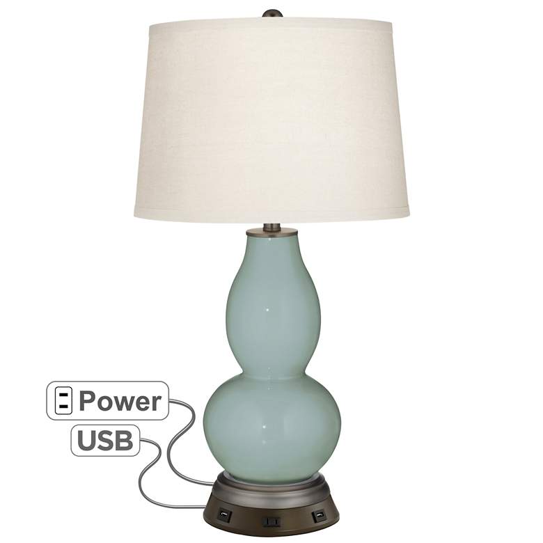 Image 1 Aqua-Sphere Double Gourd Table Lamp with USB Workstation Base