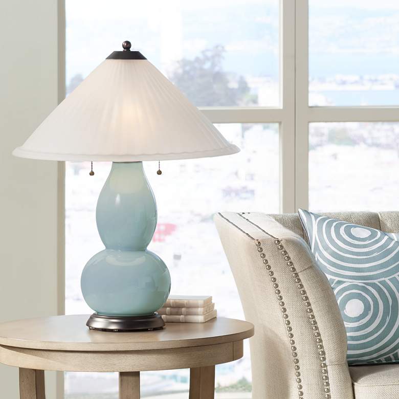 Image 1 Aqua-Sphere Fulton Table Lamp with Fluted Glass Shade