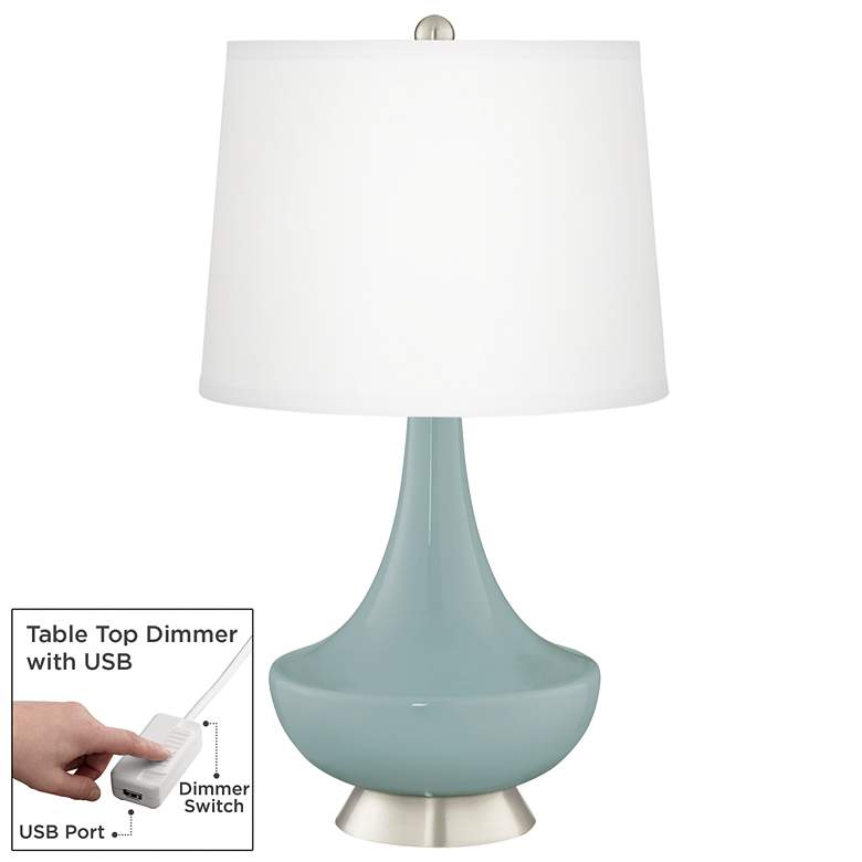Image 1 Aqua-Sphere Gillan Glass Table Lamp with Dimmer