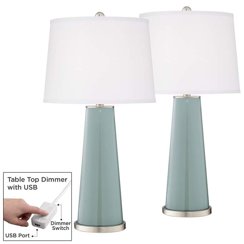 Image 1 Aqua-Sphere Leo Table Lamp Set of 2 with Dimmers