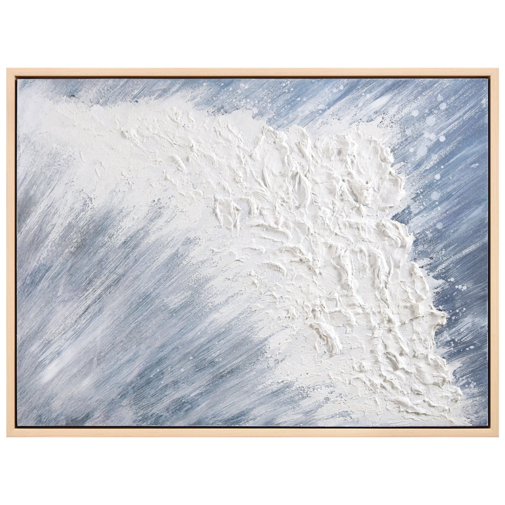 Image 4 Aqua Splash Heavily Textured Hand Painted Framed Canvas Wall Art more views