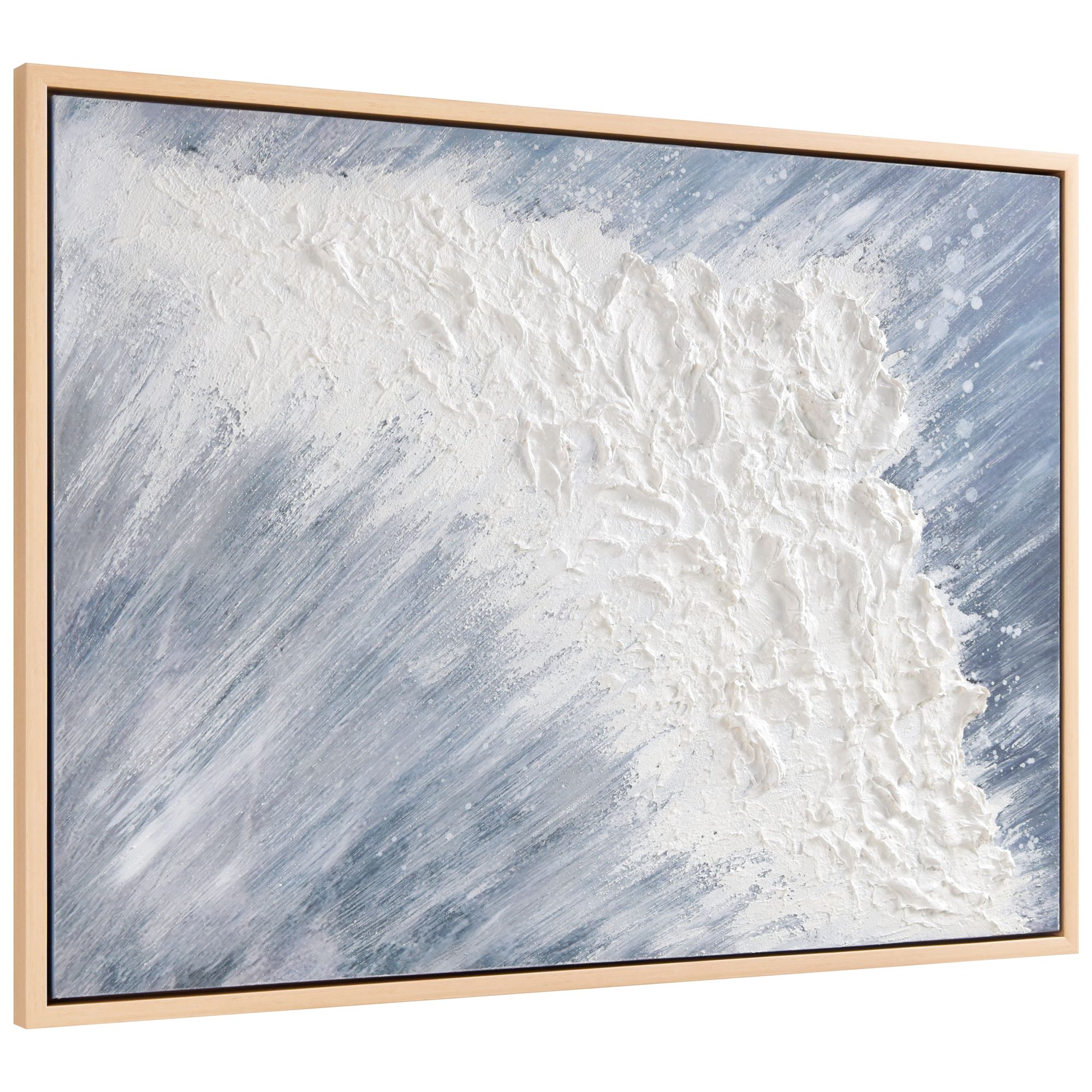 Image 5 Aqua Splash Heavily Textured Hand Painted Framed Canvas Wall Art more views
