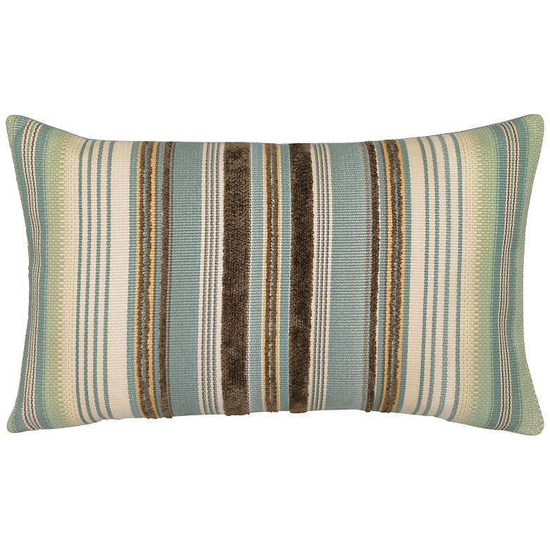 Image 1 Aqua Stripe 20 inchx12 inch Lumbar Indoor-Outdoor Pillow