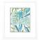 Aqua Tropical Leaves II 29"W x 33"H Framed Art