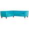 Aqua Tufted Bright Blue 2-Piece Corner Sectional Sofa