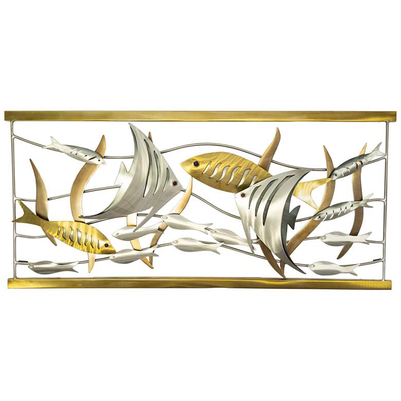 Image 2 Aquarium 49 inch Wide Outdoor Metal Wall Art